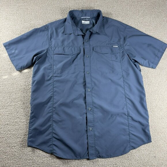 Columbia Sportswear Omni-Shade Silver Ridge Shirt Blue Men's Size XL - Picture 1 of 7
